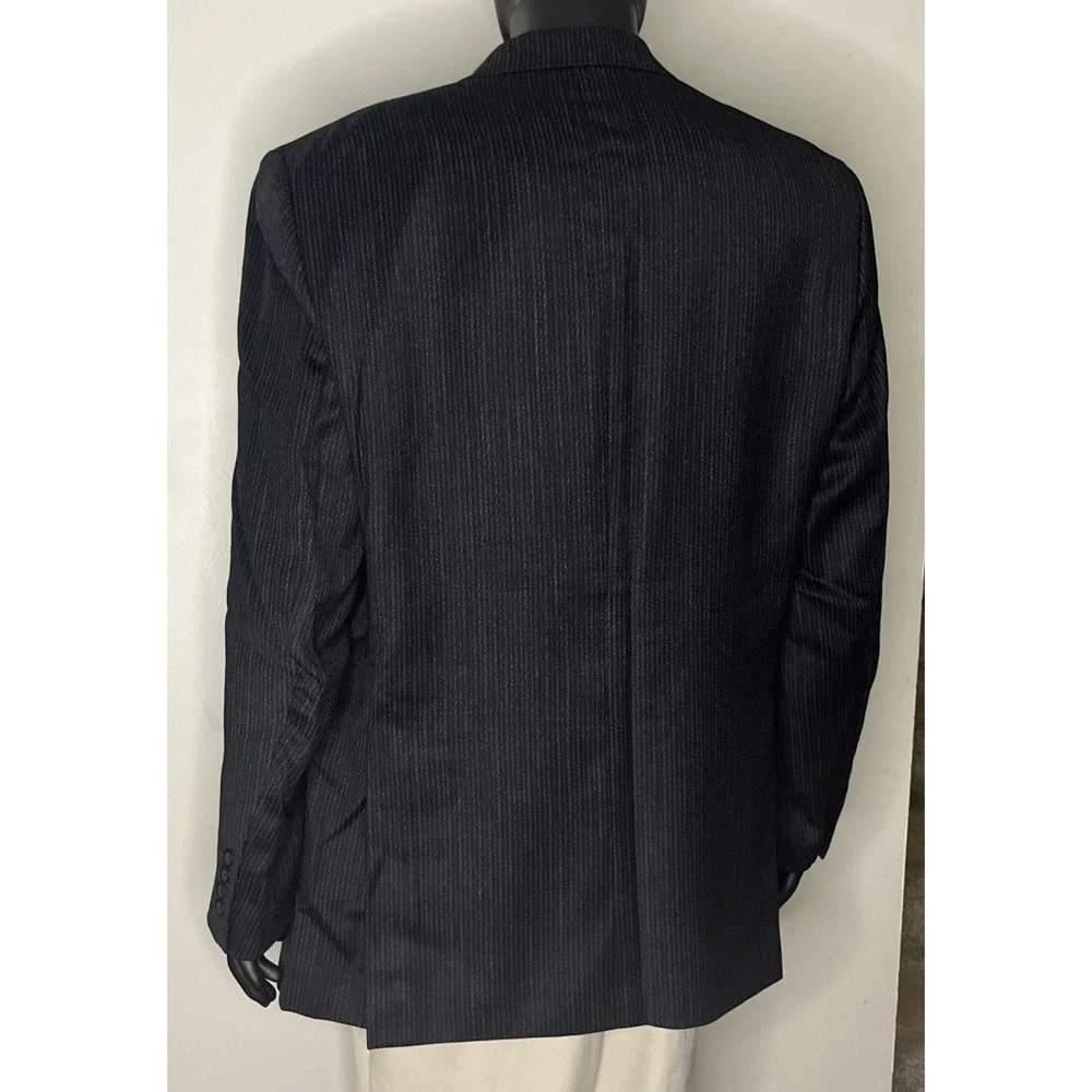 Gianfranco Ruffini Italy Mens Pinstripe Suit Jacket Blazer Size 46L Vintage